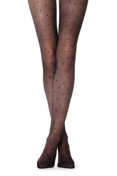 Black Polka-Dots Sheer Polka-Dot Tights, , large image number 3
