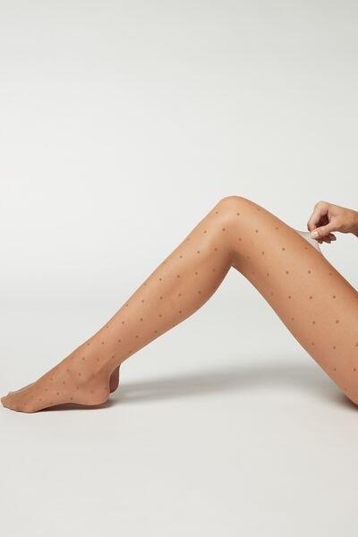 Beige Elixir Polka-Dot Sheer Tights, , large image number 0