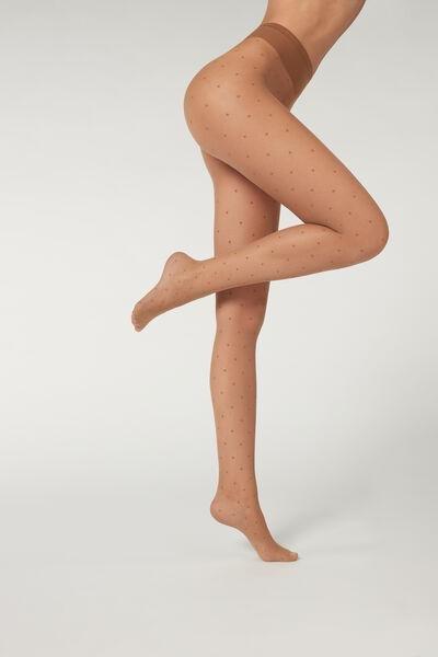 Beige Elixir Polka-Dot Sheer Tights, , large image number 1