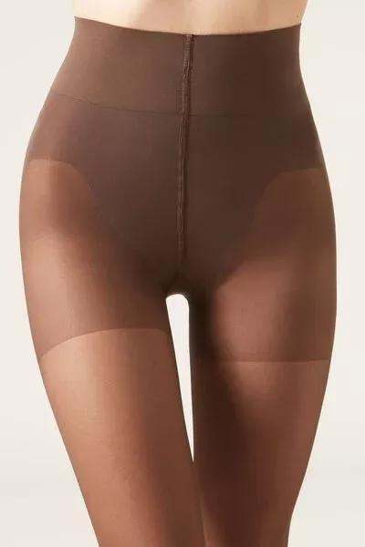 NUDE 11 - MOCHA Mid Sculpt 30 Denier Sheer Tights, Mocha, large image number 5