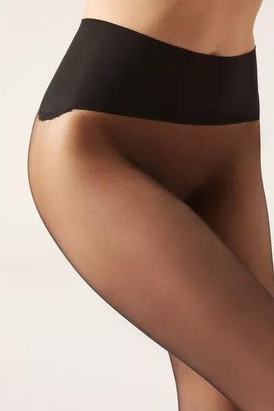 15 Denier Sheer Matt Invisible Make Up Effect Tights, Black, Black, large image number 2