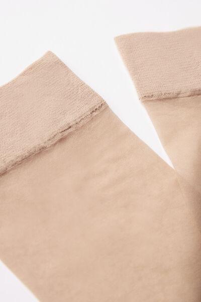 Beige 20 Denier Comfort Cuff Knee-Highs - One-Size, Sand, large image number 2