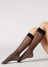 Black 20 Denier Comfort Cuff Knee-Highs, Women - One-Size