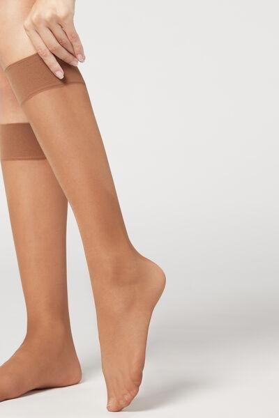 Beige Tropical 20 Denier Knee-Highs - One-Size, Natural Tropical, large image number 0