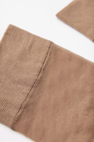 Beige 20 Denier Comfort Cuff Knee-Highs - One-Size, Natural Bronze, large image number 2