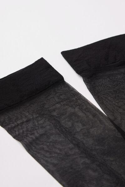 Black 8 Denier Sheer Knee-Highs - One-Size, Black, large image number 3