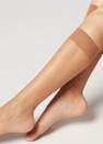 Calzedonia - Natural Bronze 8 Denier Sheer Comfort Cuff Knee-Highs, Women - One-Size