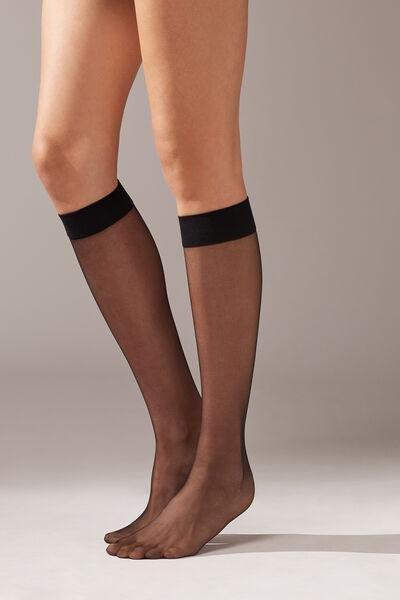 8 Denier Knee-Highs Sheer, Black, Black, large image number 1