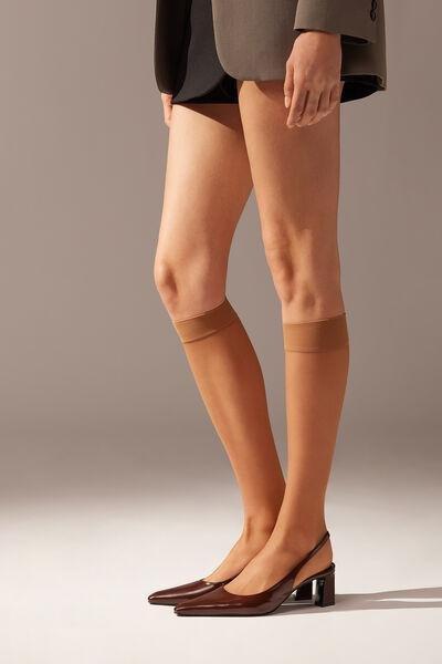 8 Denier Sheer Knee-Highs, Nude 8 - Tropical, , medium