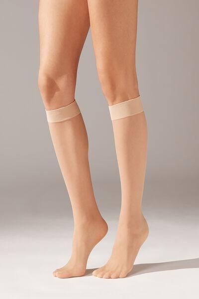 20 Denier Comfort Cuff Knee-Highs, Nude 1 - Sand, Sand, medium