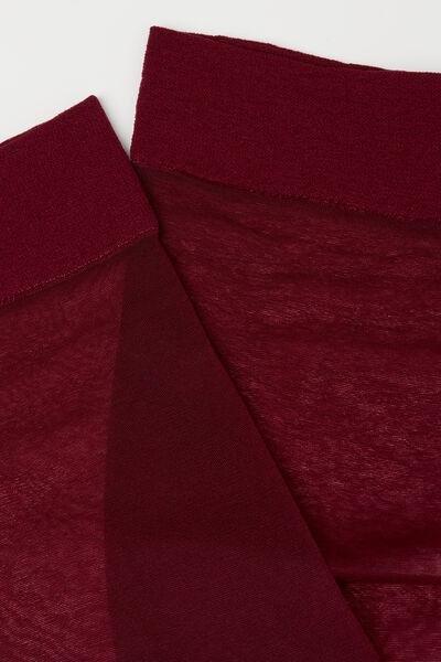 20 Denier Comfort Cuff Knee-Highs - Red, Grape, large image number 1