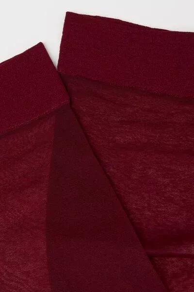 BURGUNDY RED 20 Denier Comfort Cuff Knee-Highs, Grape, large image number 1