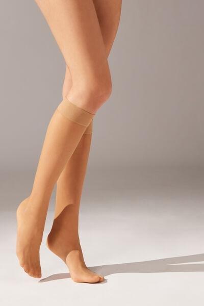 20 Denier Comfort Cuff Knee-Highs, Nude 7 - Bronze, Natural Bronze, medium