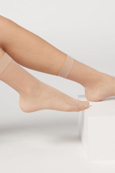 Beige 20 Denier Sheer Socks, Sand, large image number 1