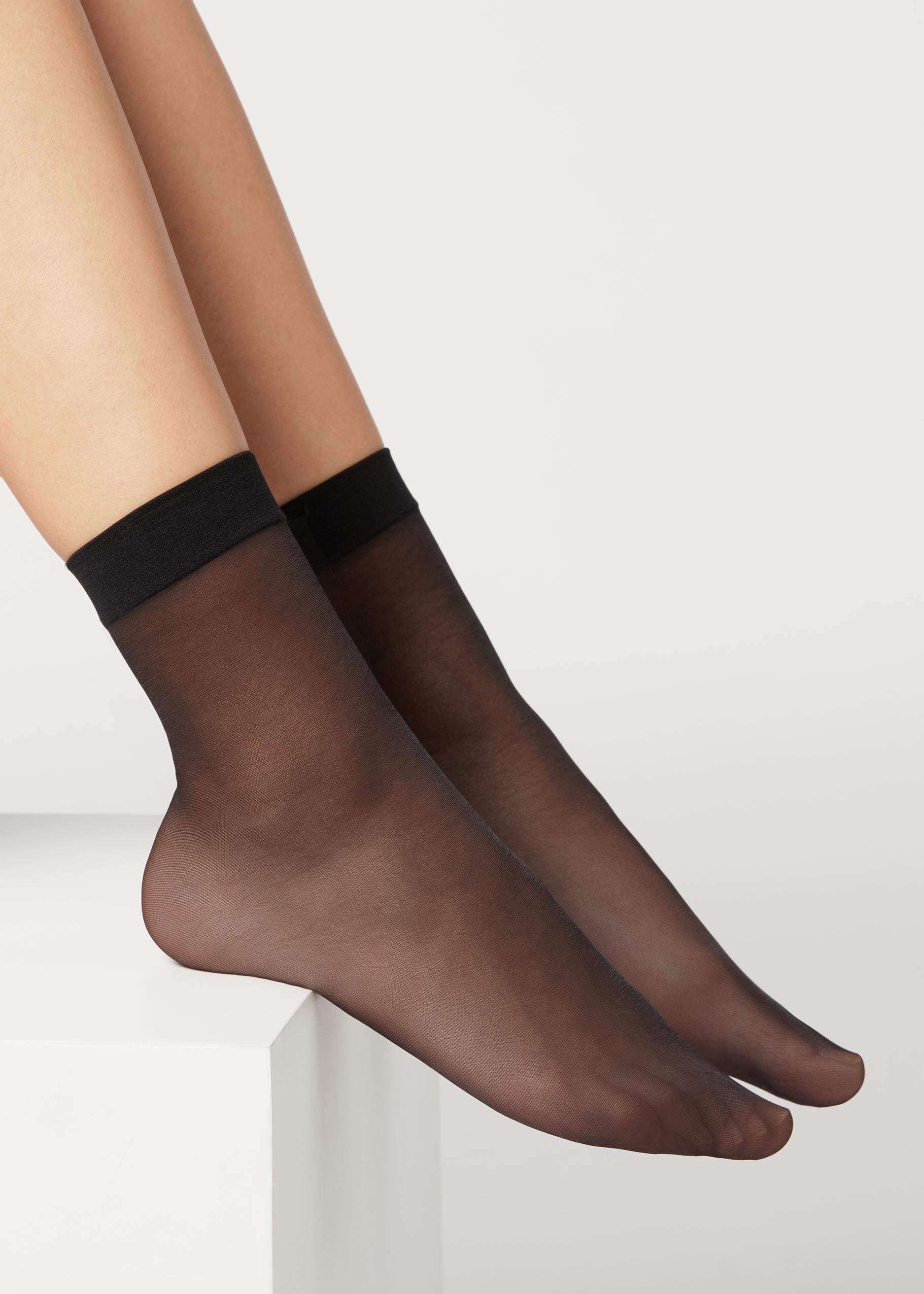 Black 20 Denier Sheer Socks, Black, large image number 0