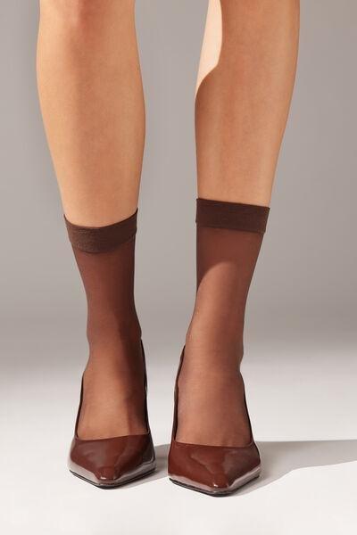 Calzedonia 20 Denier Sheer Comfort Cuff Sandal Toe Knee-High Socks NWT  Bronze