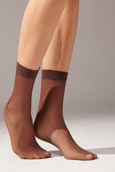Brown 20 Denier Sheer Socks, Mocha, large image number 1