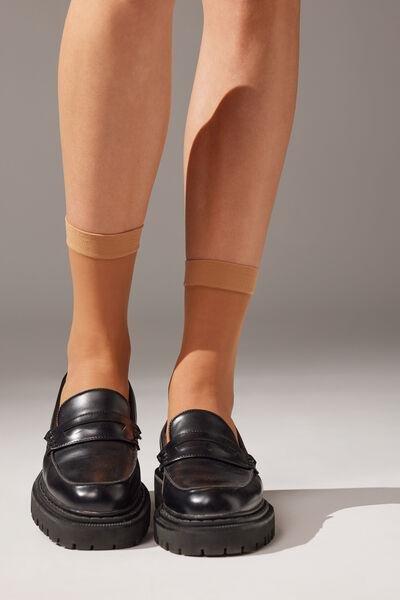 Beige 8 Denier Ultra Sheer Socks, Natural Bronze, large image number 0
