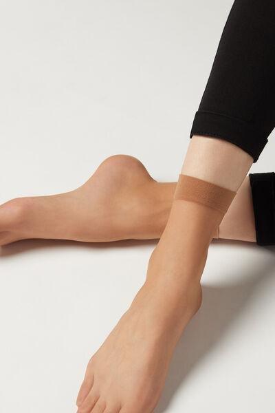 Beige 8 Denier Ultra Sheer Socks, Natural Bronze, large image number 1