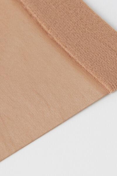 Beige 20 Denier 3/4 Length Sheer Socks - One-Size, Natural Elixir, large image number 2