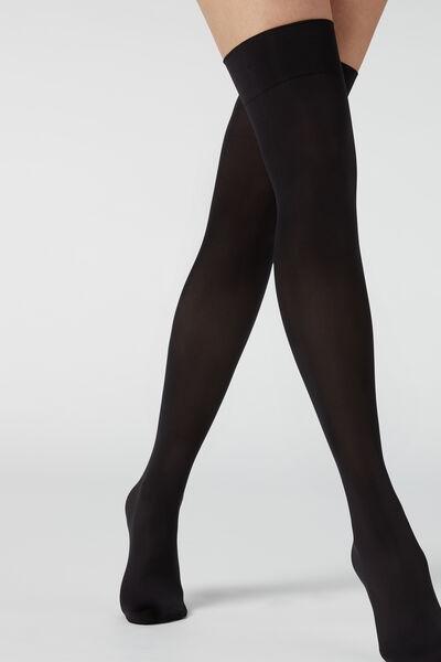 Black 50 Denier Opaque Microfibre Stockings, , large image number 0