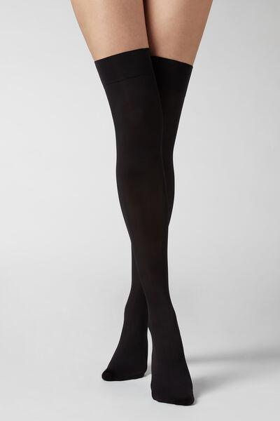 Black 50 Denier Opaque Microfibre Stockings, , large image number 1