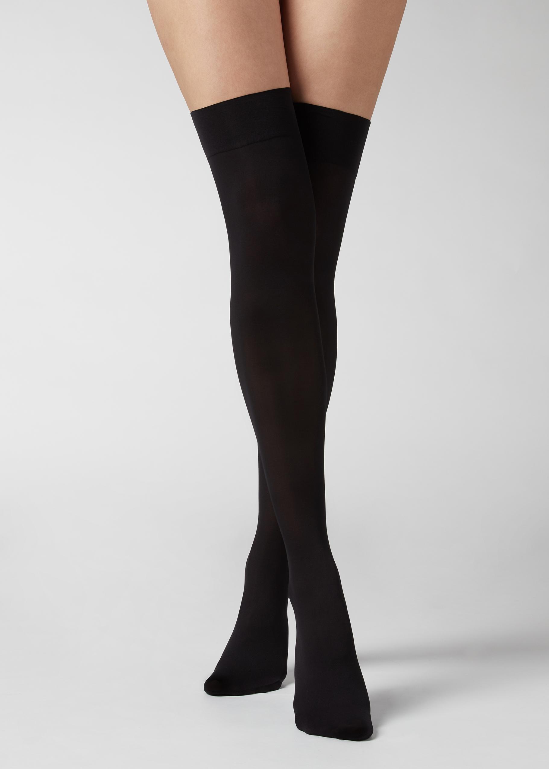 Black 50 Denier Opaque Microfibre Stockings, , large image number 2