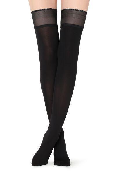 Black Opaque Soft Touch Hold-Ups, , large image number 4