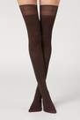 Calzedonia - Dark Brown Opaque Soft Touch Hold-Ups, Women