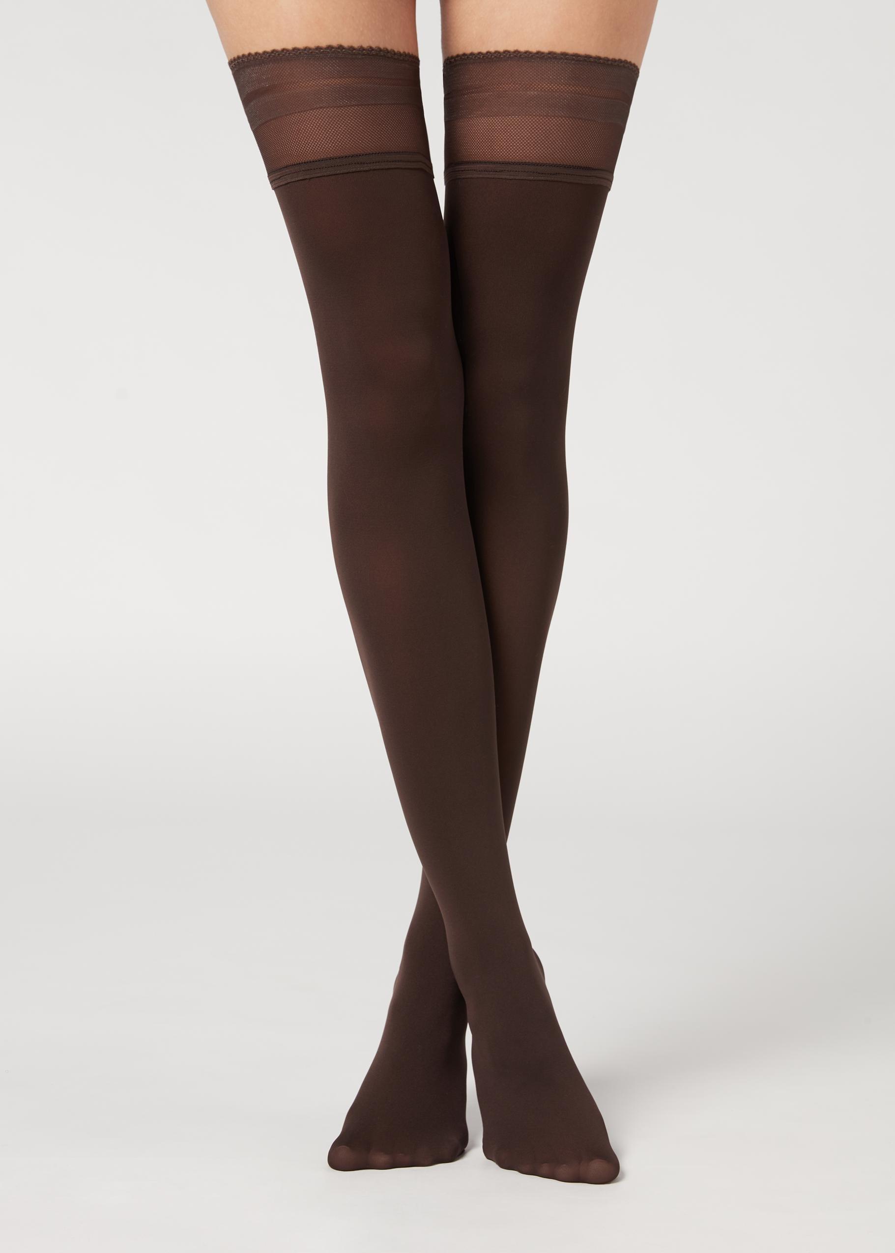 Brown Opaque Soft Touch Hold-Ups, , large image number 2
