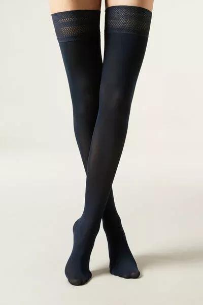 BLU Soft Touch 50 Denier Hold-Ups, Blue, large image number 0