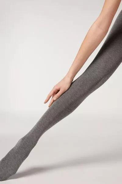 Grey Cashmere Blend Super Opaque Tights, 5501_474, large image number 3