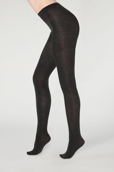 Dark Grey Blend Super Opaque Tights With Cashmere, Women, , large image number 0