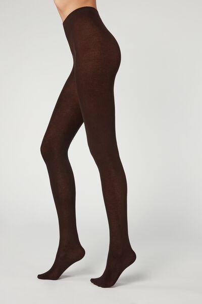 Calzedonia - Dark Brown Super Opaque Tights With Cashmere, Women