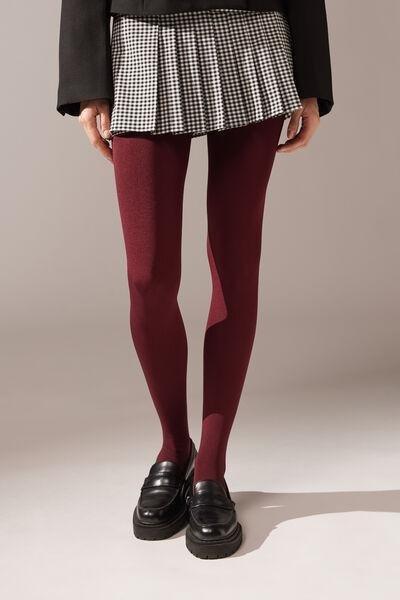 Burgundy Thermal Super Opaque Tights, , large image number 0