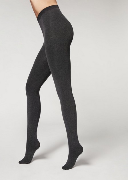 Calzedonia - Grey Blend Thermal Super Opaque Tights, Women