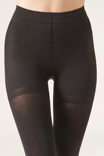 BLACK 80 Denier Super Opaque Total Shaper Tights, Black, large image number 4