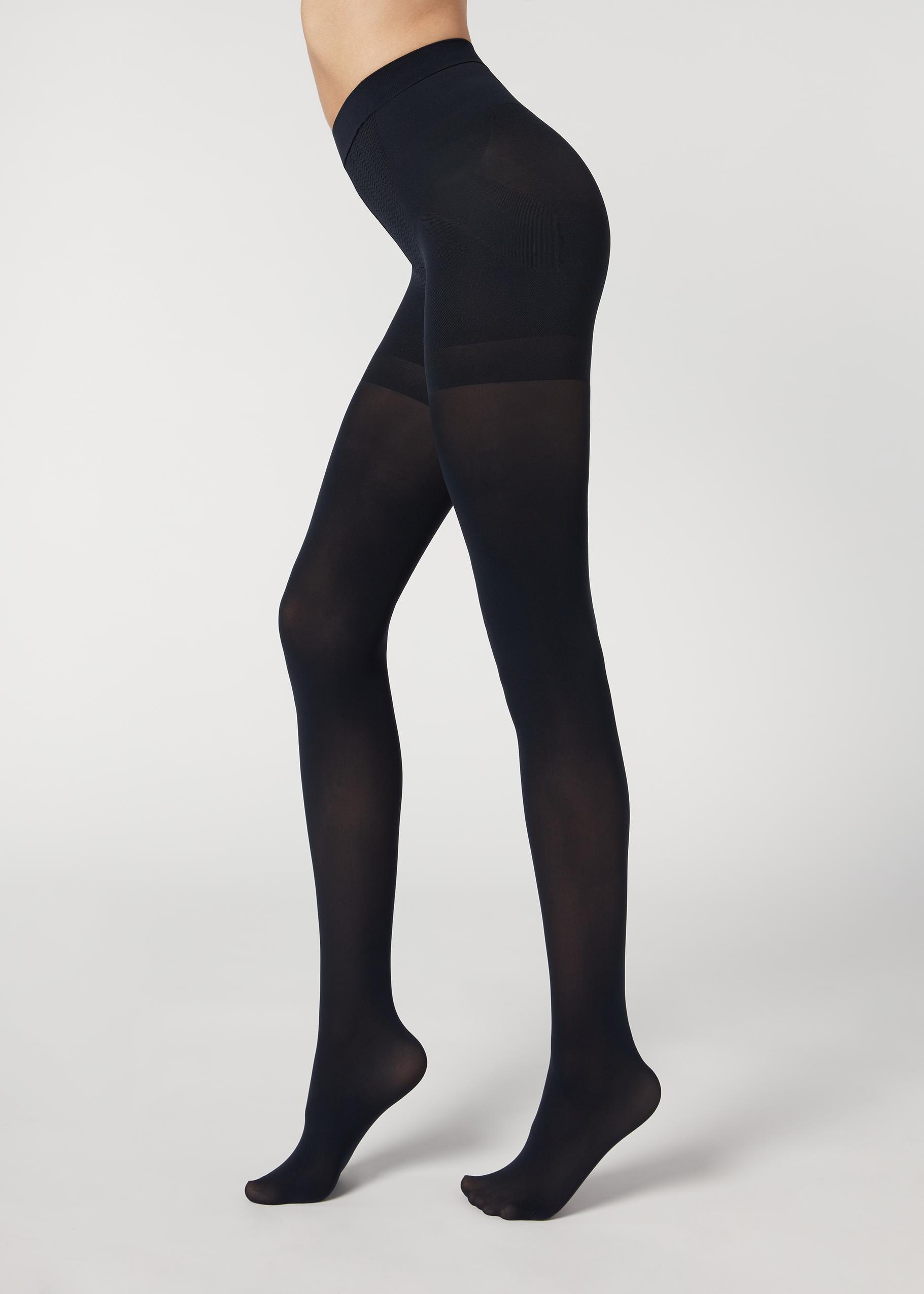 Blue 50 Denier Total Shaper Tights, , large image number 2