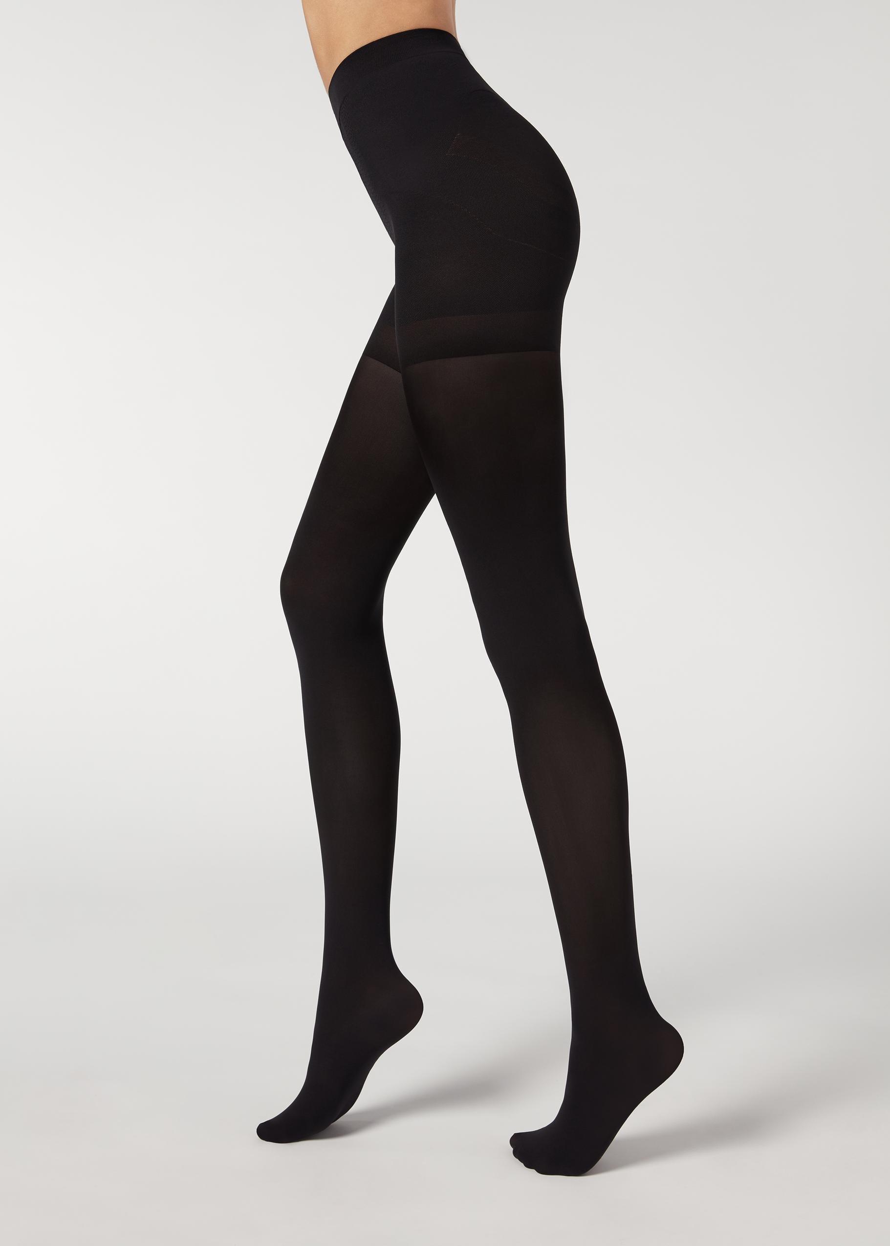 Black 50 Denier Total Shaper Tights, , large image number 2