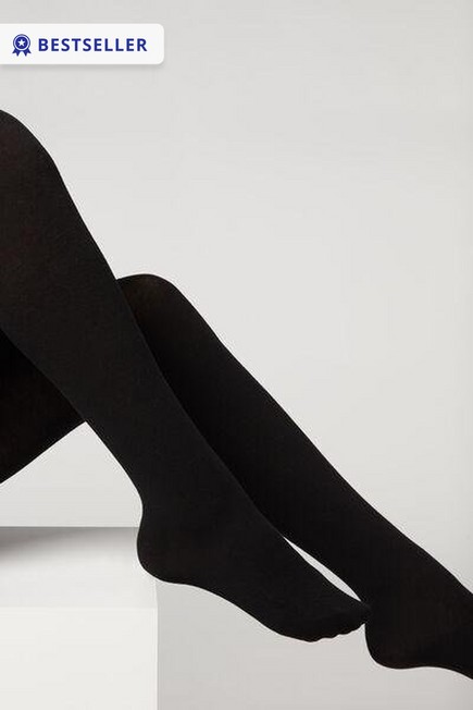Calzedonia - Black Soft Modal And Cashmere Blend Tights