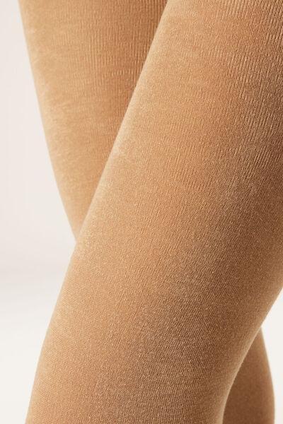 Soft Modal And Cashmere Tights, 104 - Camel, 5501_104, large image number 2