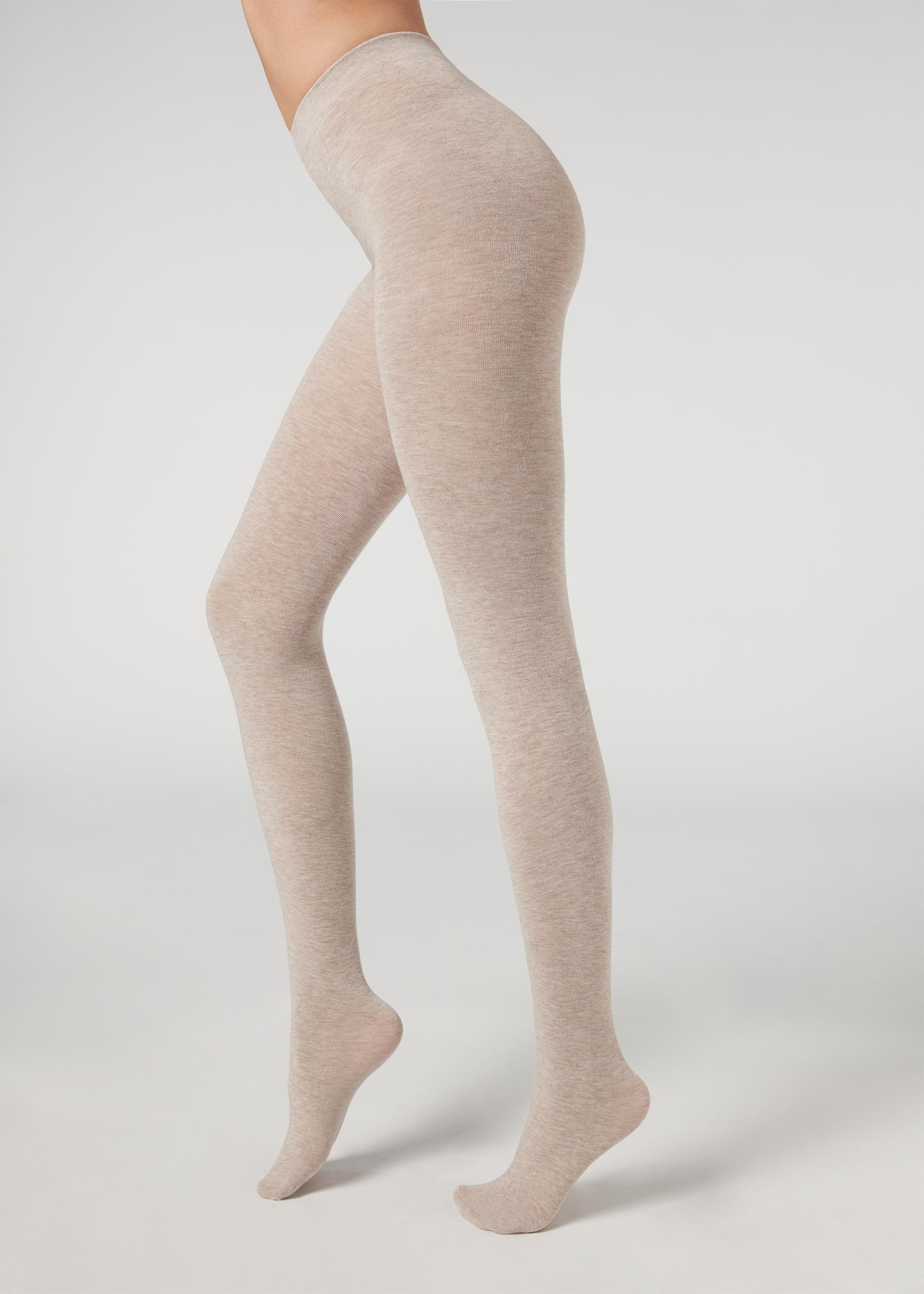 Calzedonia Beige Soft Modal And Cashmere Blend Tights