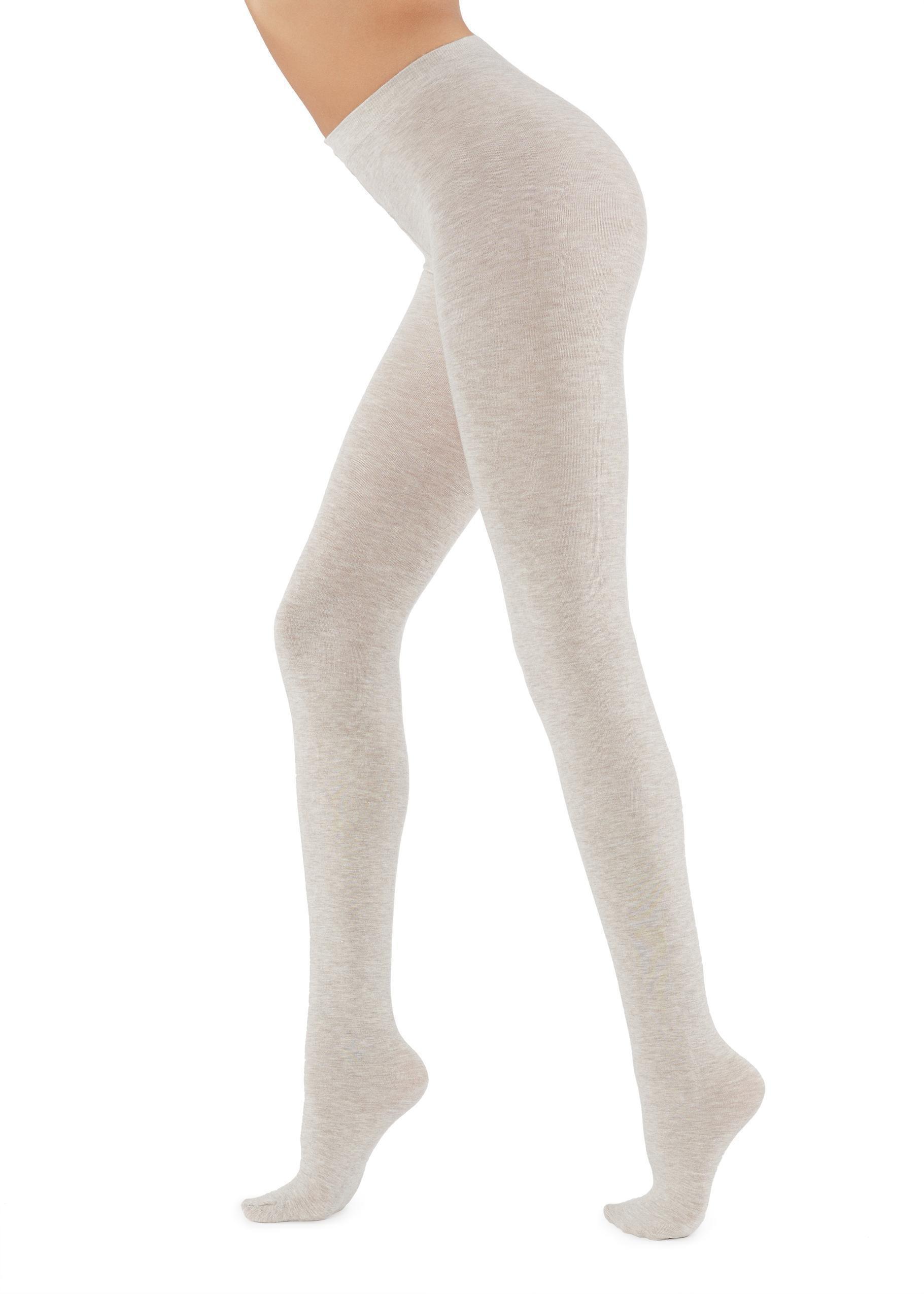 Beige Soft Modal And Cashmere Blend Tights