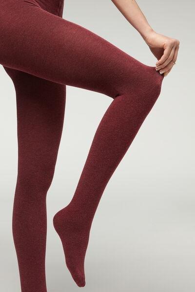 Burgundy Soft Modal And Cashmere Blend Tights