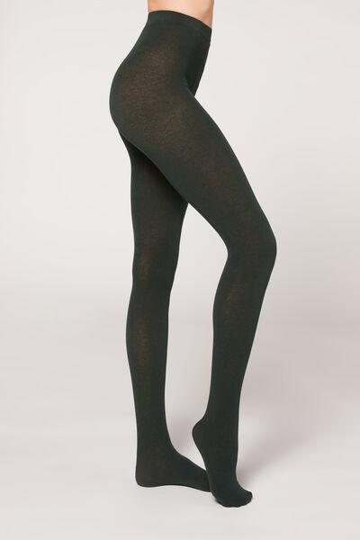 Calzedonia Green Soft Modal And Cashmere Blend Tights