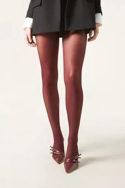 BURGUNDY RED 30 Denier Total Comfort Soft Touch Tights, Grape, large image number 1