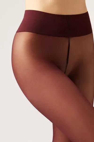 30 Denier Total Comfort Soft Touch Tights, Burgundy, 5501_5503, large image number 2