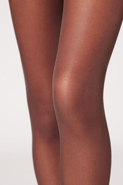 BROWN 30 Denier Soft Comfort Microfibre Tights, Dark Brown, large image number 7