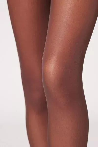 BROWN 30 Denier Soft Comfort Microfibre Tights, Dark Brown, large image number 7