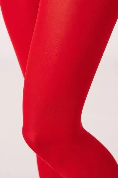 كولون أحمر 50 denier مريح ناعم الملمس ، نسائي, Red Paint, large image number 1